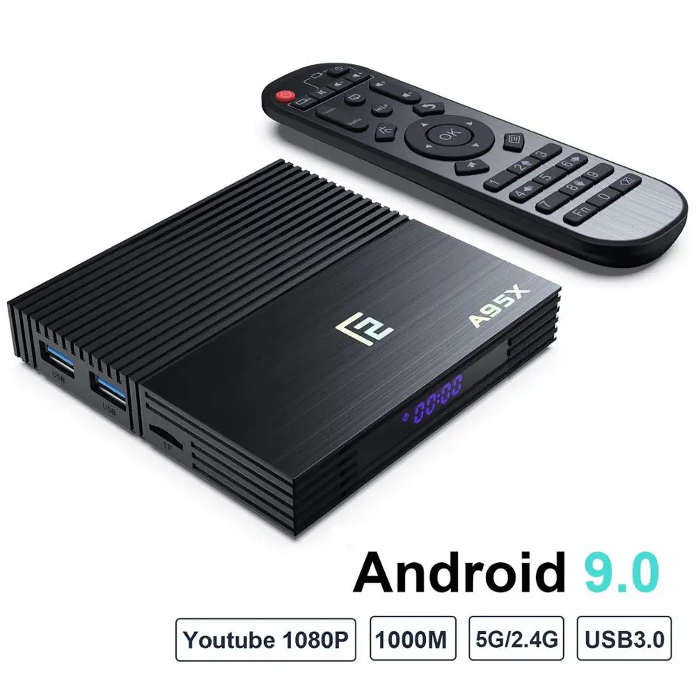 A95X F2 4K Смарт ТВ приставка Android 9,0 приставка ТВ 4 Гб 64 Гб Amlogic S905X2 2,4G/5G Wifi BT4.2 Голосовое управление пульт дистанционного управления Google ТВ приставка