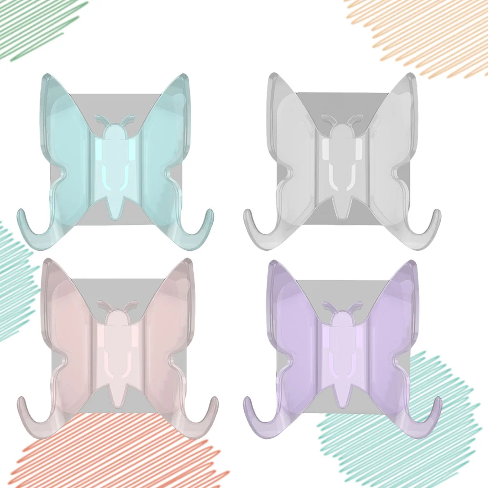 

4pcs Decorative Shower Hook Suction Cup Holder for Bag Keys Towels Shaped Bathroom Hooks Wall Hangers (4pcs Pink/Purpl