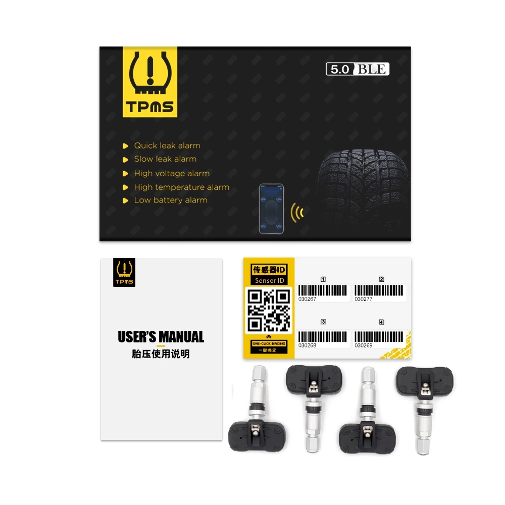 

Беспроводной Bluetooth 5,0 TPMS датчик системы контроля давления в шинах для дисплея приложения для мобильного телефона сигнализация низкой энергии внутри/внешняя