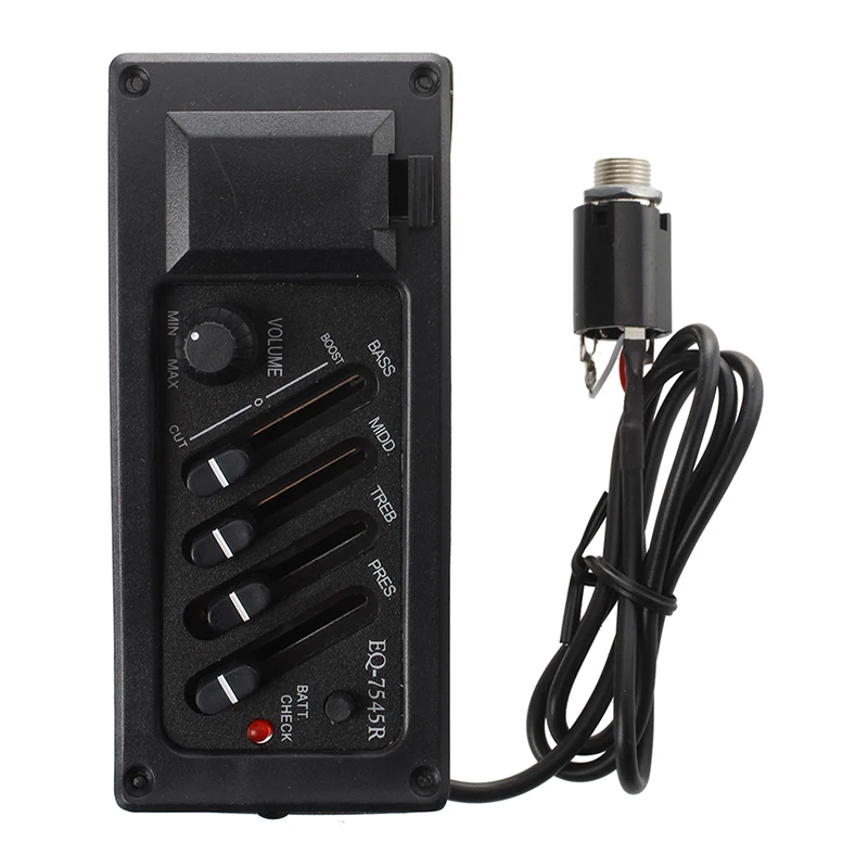 Полный комплект EQ Pre-Amp plus Pickup для акустической гитары 7545R-4 Bands Colume Control