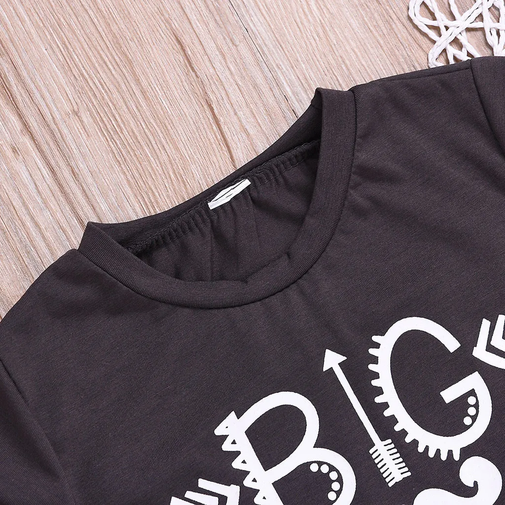 Топы для мальчиков Детская футболка с короткими рукавами и буквенным принтом