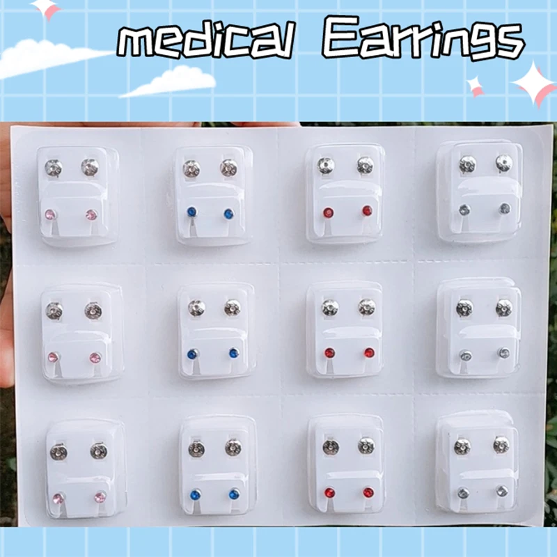 12 пар безопасная стерильная медицинская хирургическая сталь гвоздь ухо нос губы
