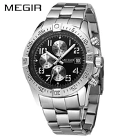 megir mens watches top brand luxury quartz wristwatches creative business stainless steel sports watches men relogio masculino