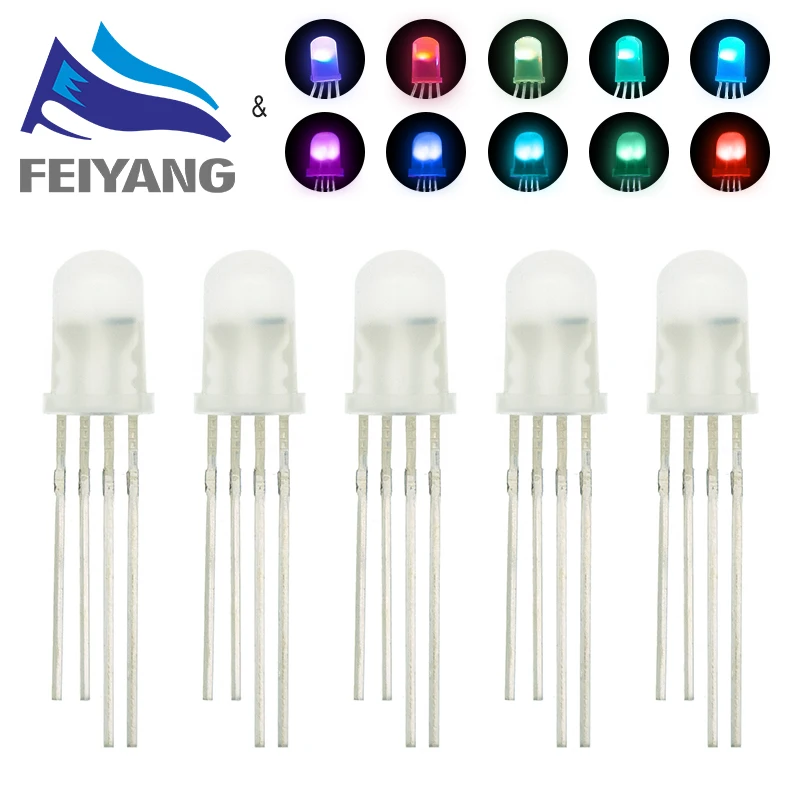 10 шт. APA106 F5 5 мм F8 8 RGB светодиодный чипы интегрированы (например WS2812B) круглая шляпа