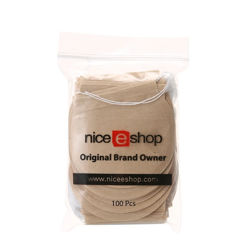 

100 Pcs/lot Tea Bag Round Nature Filter Paper TeaBag Empty Heal Seal Filter Paper Tea Bags Herb Loose Tea Infuser With String