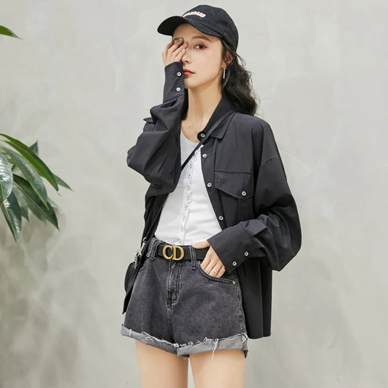 Женские потертые джинсовые шорты Lguc.H повседневные в Корейском стиле для женщин