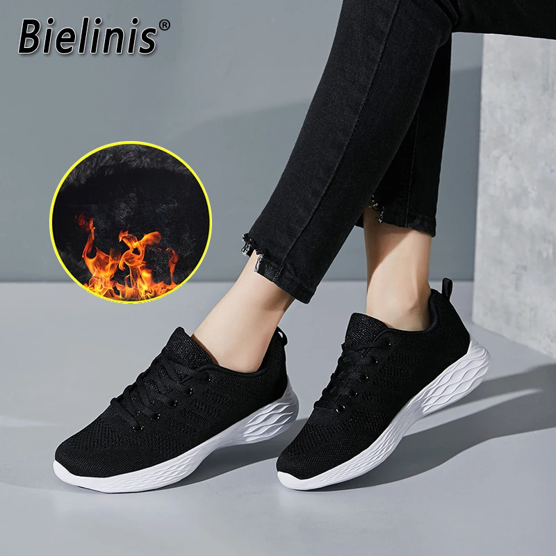 Повседневная обувь женские кроссовки Легкие дышащие для бега пары зимние теплые