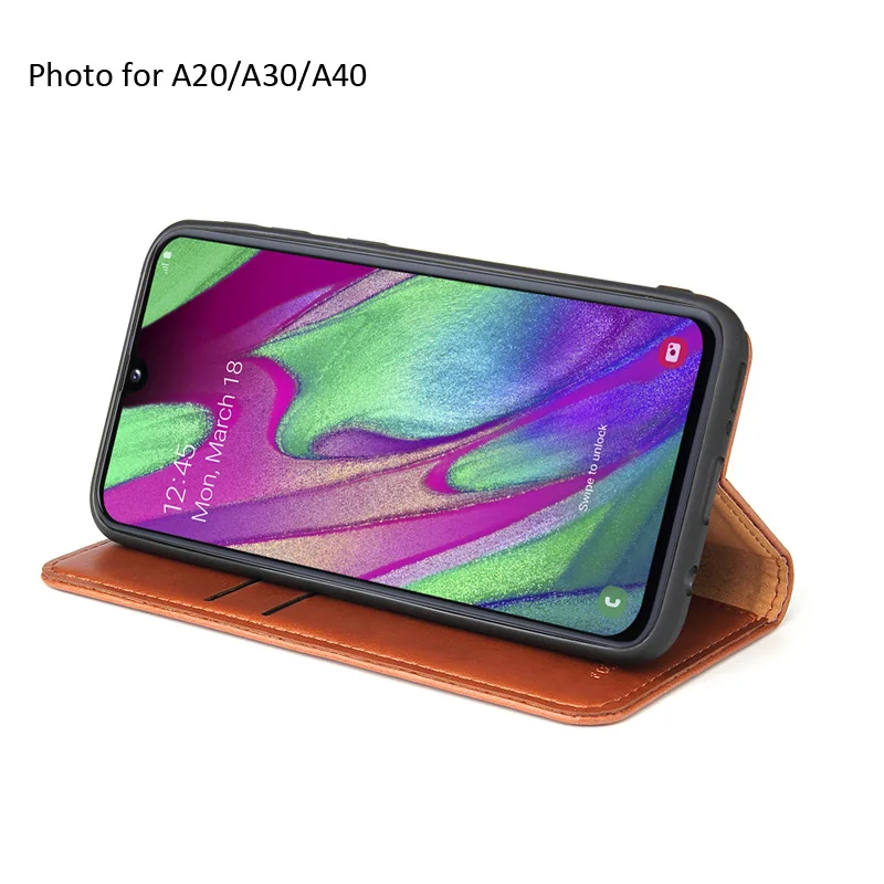 Fierre shann кошелек магнитная кожа флип чехол для samsung Galaxy A50 A30 A30S A50S A20 A40 A70 A80 A90
