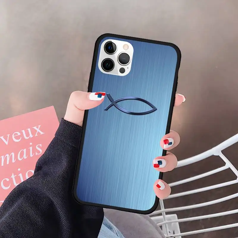 

Christian JESUS Fish Phone Case For Iphone 5 5S SE 6 6s 7 8 plus X Xr XS 11 12 Mini Pro Max Cover Fundas Coque