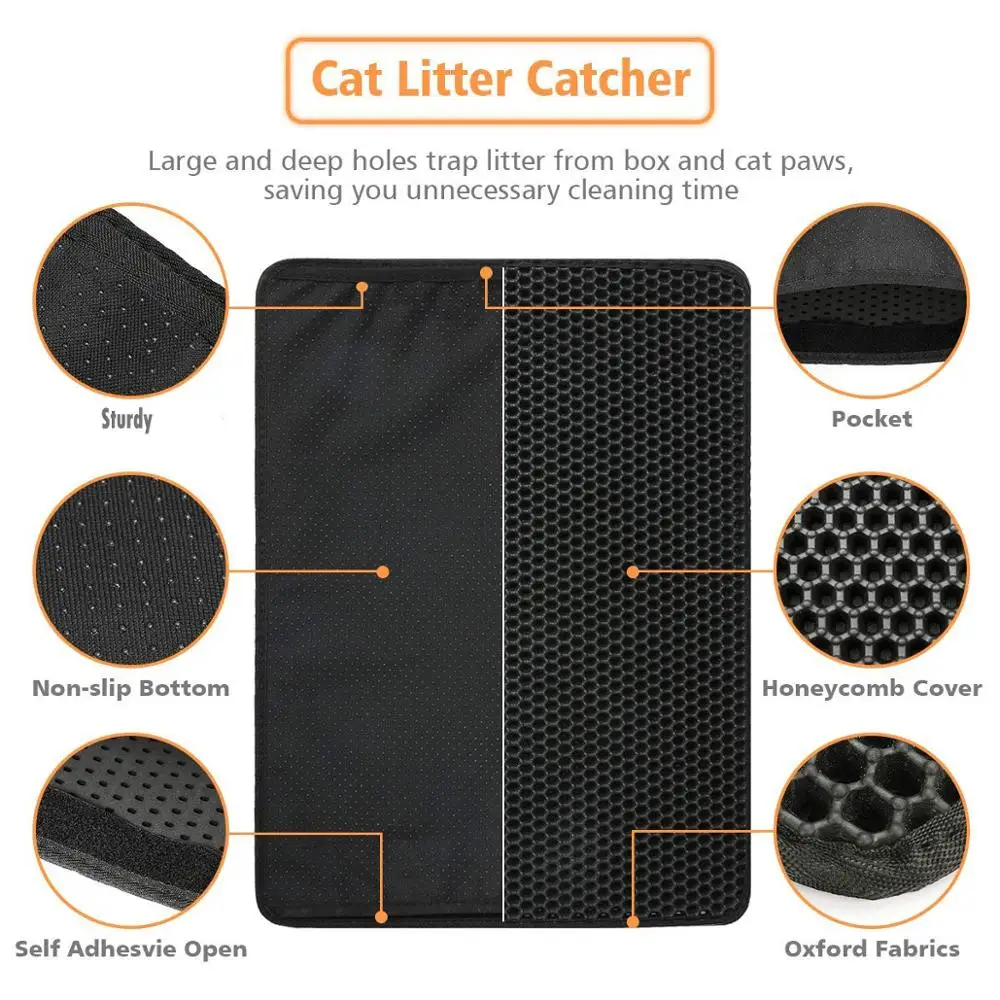 Большой размер кошачий коврик для туалета Двухслойный дизайн водонепроницаемый