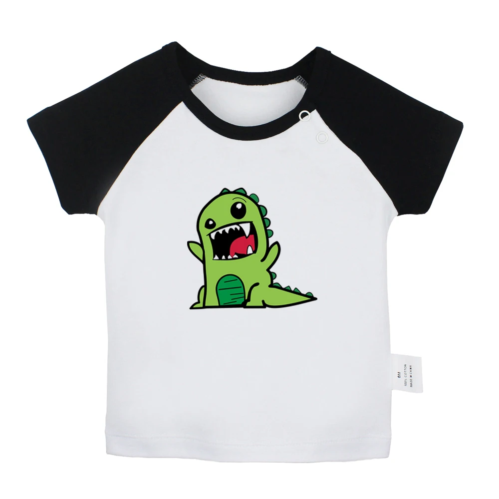 

Милый мультяшный T-Rex динозавр Забавный милый дизайн TSM Новорожденные Детские футболки для малышей Графический Реглан цветная футболка с ко...