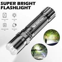 3 light modes rechargeable flashlight high lumens power bank portable charger for hiking camping emergency