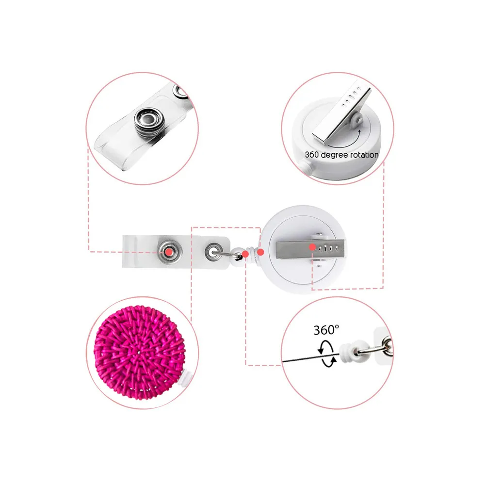 

Christmas Gifts New Style Cute Round Retractable Nurse Badge Reel Clip Badge Holder Students Doctor ID Card Holder