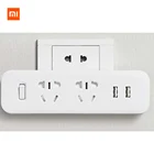 Адаптер питания Xiaomi Mijia, портативный дорожный адаптер для дома и офиса, 5 в 2,1 А, 2 розетки, 2 USB-порта, быстрая зарядка, оригинал