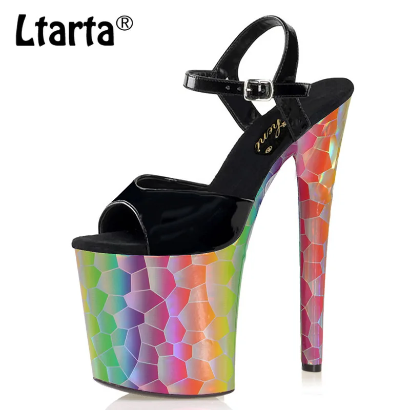 

Ltarta Model Catwalk Nightclub 20CM Color Plus Size Sexy Sandals Fish Mouth Pole Dance High Heels Female Summer LYP