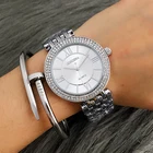 Часы женские, серебристые, золотистые, розовые, Роскошные, дизайнерские, водонепроницаемые