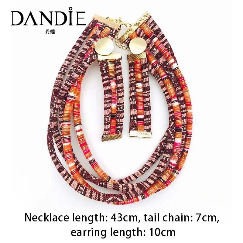 Набор женских ожерелий тканевая веревка в этническом стиле ожерелье с сережками