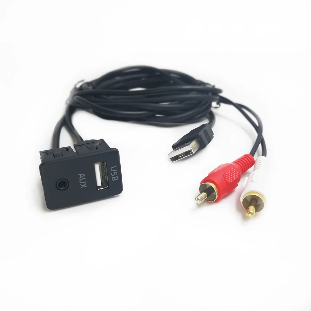 Автомобильный AUX USB аудио адаптер кабель 2RCA 100 см Замена для Benz Mercedes BMW Audi Skoda