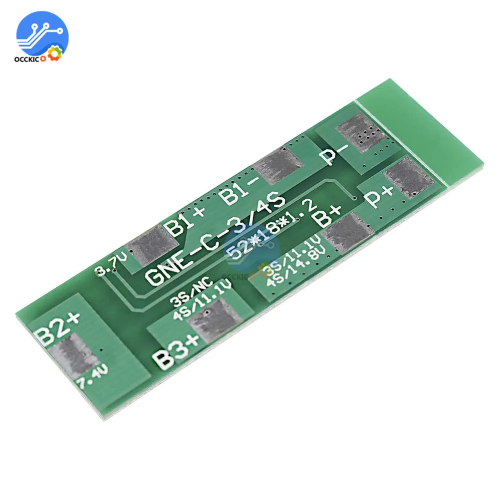 Защитная плата BMS для зарядки литий ионных аккумуляторов защитная 4 шнура