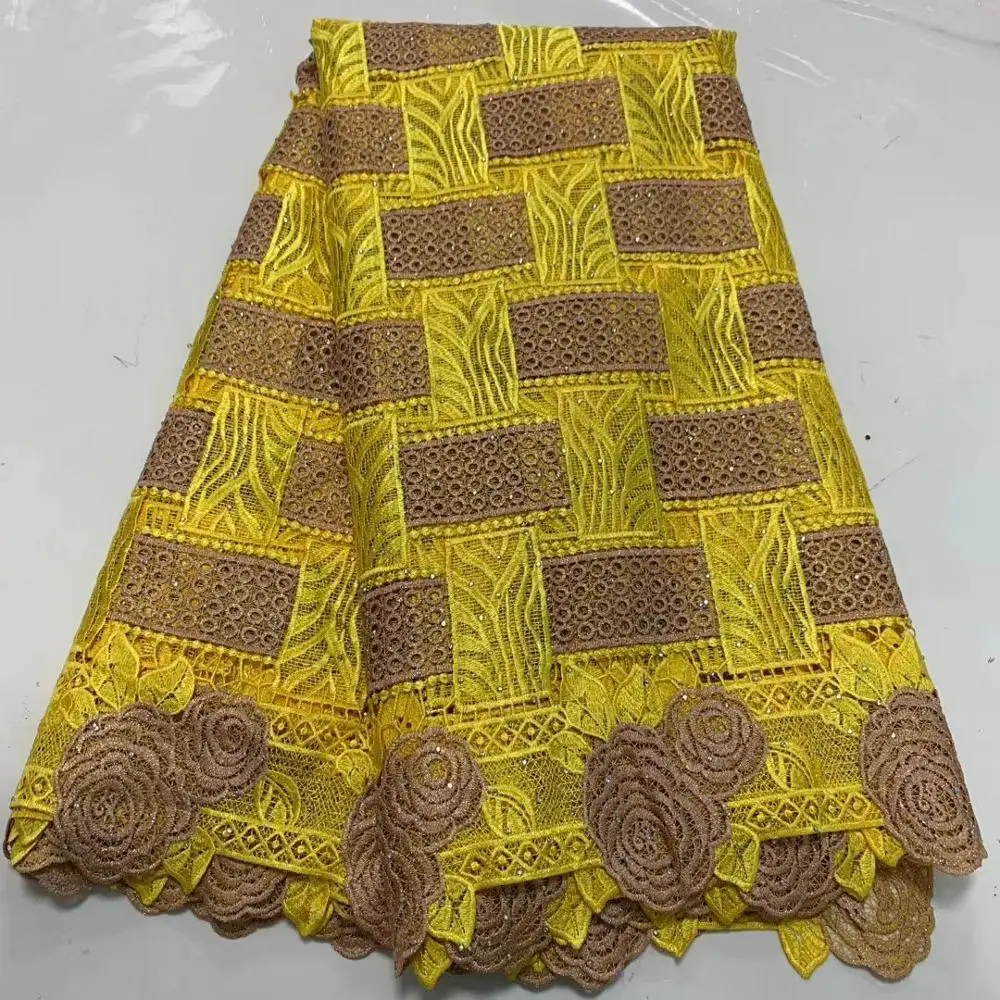 Гипюровая швейцарская водостойкая кружевная ткань африканские кружевные