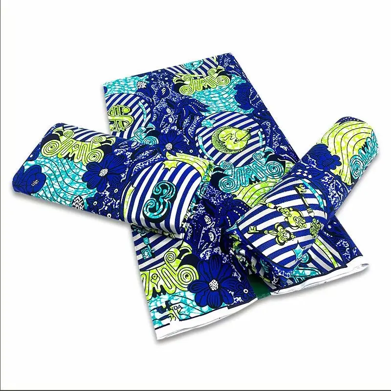 

2021 African Gold Wax Fabric 100% cotton High Quality Nigeria Fabric Wax Print Ankara Wax For Sewing 6yards Women Fabric VL-17