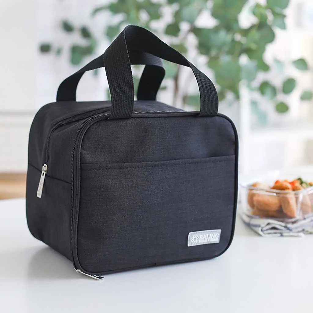 Модная переносная сумка для обеда в горошек с термоизоляцией безопасная