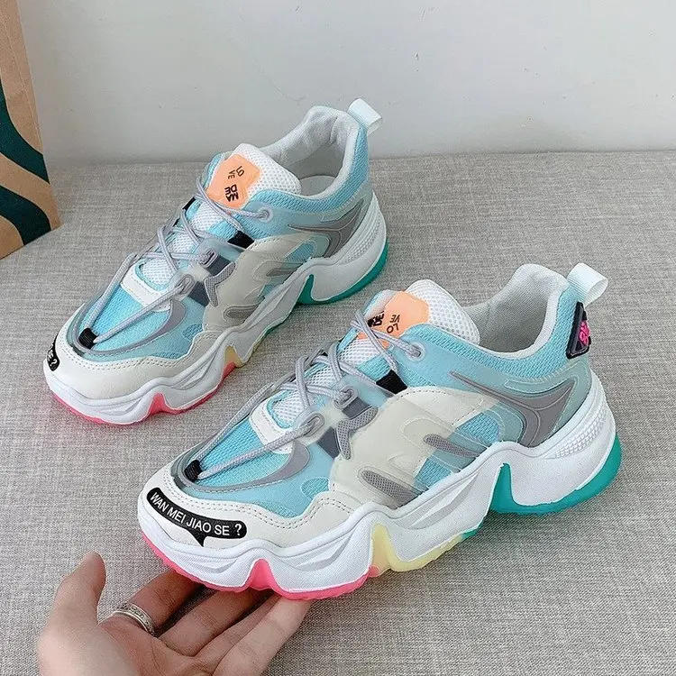 NAUSK/Женская обувь на платформе Женская повседневная плоской подошве с радужной