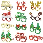 Рождественские очки, блестящие, в оправе деда мороза, снеговика, очки лося, фотореквизит для рождественских очков, 2021 рождественские украшения