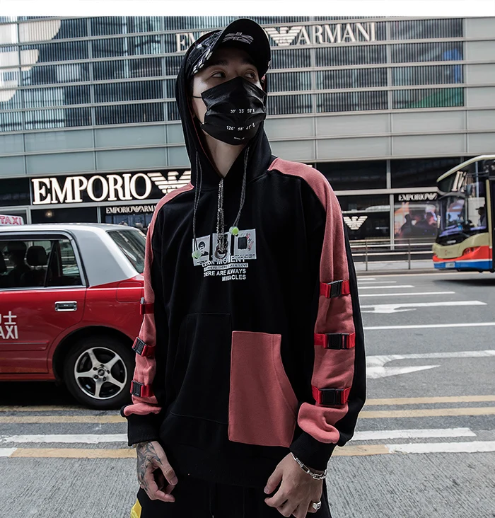 Aelfric Eden цветные часы Лоскутные мужские толстовки уличная Harajuku Хип Хоп пуловер повседневные хлопковые негабаритные толстовки с капюшоном