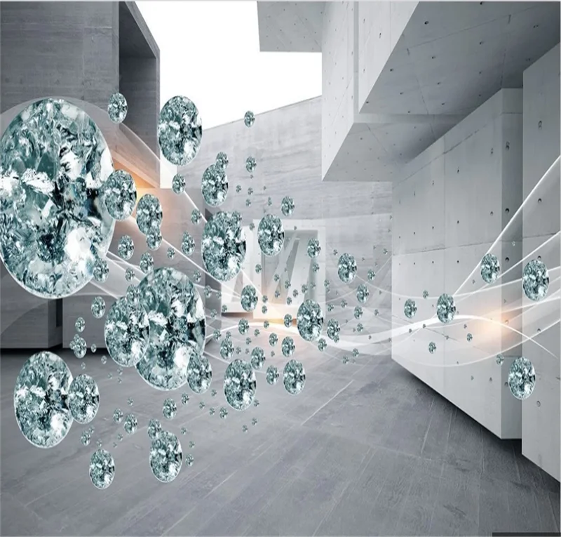 Фотообои на заказ 3d/8d с трехмерным хрустальным шаром абстрактным космическим