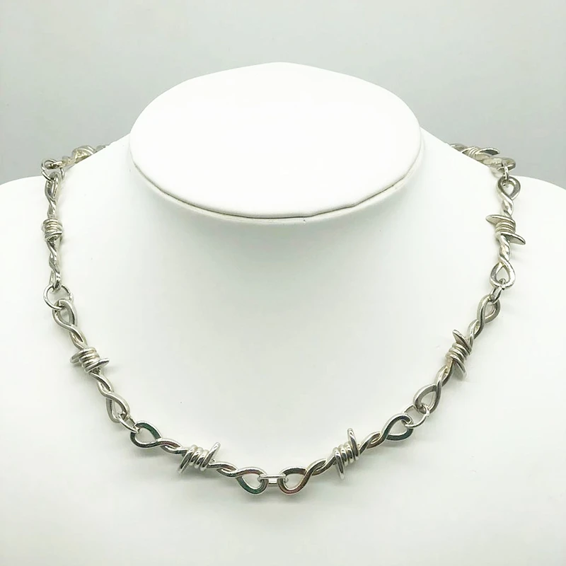 Ожерелье из небольшой проволоки железное ожерелье короткое унисекс женское в