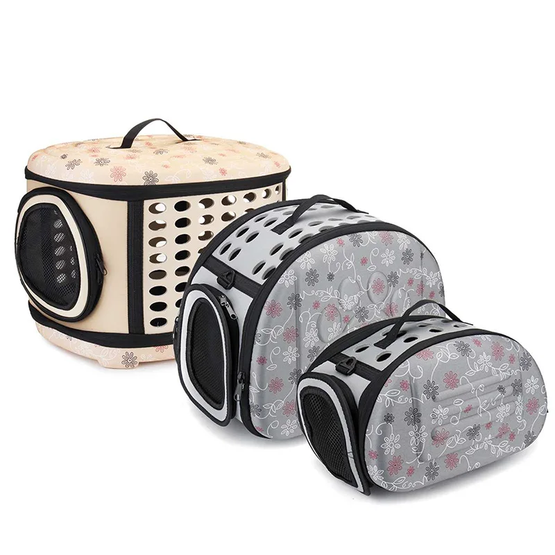 

Pet Travel Carrier Bag Folding Portable Mesh Pet Cage Airline Approved Pet Handbag for Dogs Cats with Locking Safety Zipper