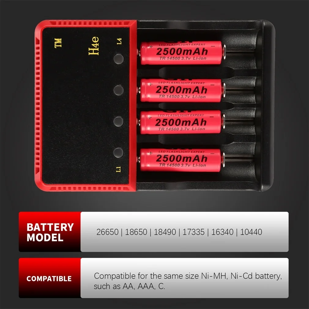 Зарядное устройство для аккумуляторов H4E с цифровым ЖК-дисплеем