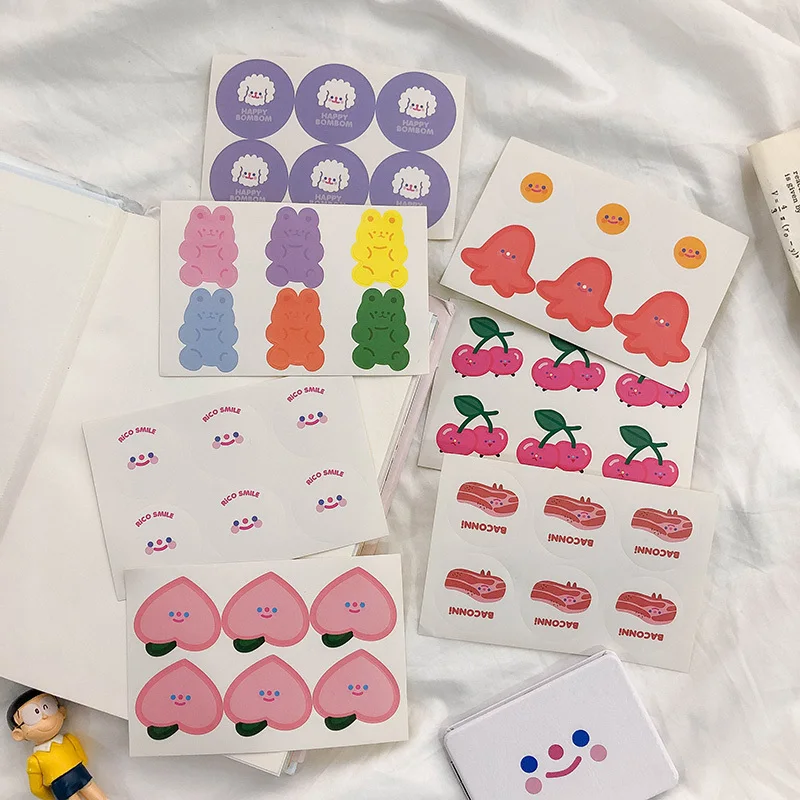 

SIXONE 2 Sets Creative Lovely Cloud Smile Face Sticker Girl Simple Style Hand Account Notebook Computer Decorative stickers