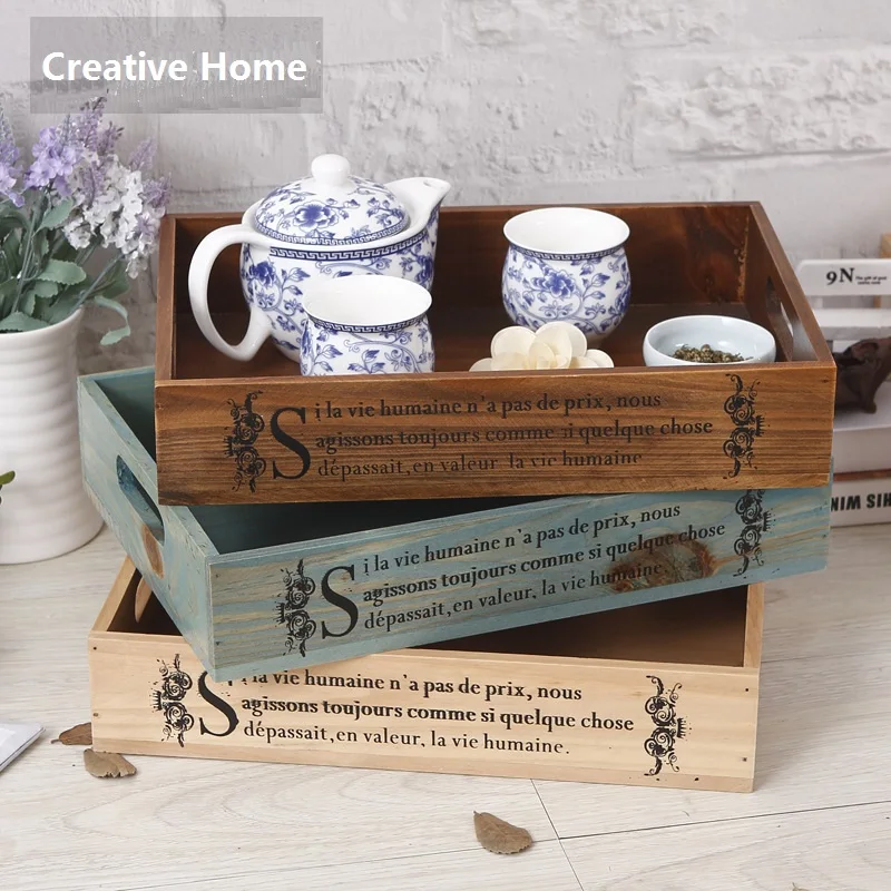 Деревянные поддоны для хранения чая из цельного дерева поднос косметики