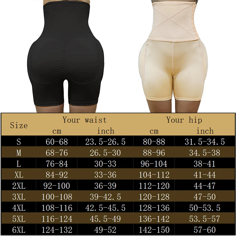 High Waist Tummy Control Panties Stomach Hip Pad Firm Control Shapewear Body Shaper Butt Lifters Bodysuit Booty Butt Enhancer