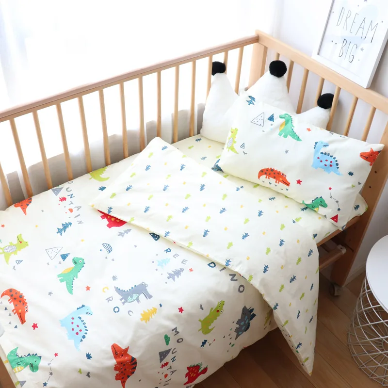 Baby Bedding Set For Boy Girl Nordic Cotton Baby Bed Linen For Newborns Kids Crib Bedding With Bumper Cot Kit Allow Custom Size