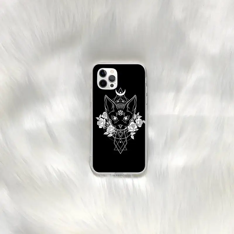 

Witch and cat Colorful Cute Phone Case for iphone 6s 7 8plus xr xs max 11 12 pro max mini clear cover