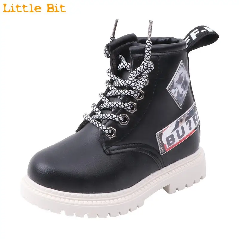 

Girls Martin Boots 2020 New Autumn And Winter Boys Leather British Wind Short Single Children's Cotton