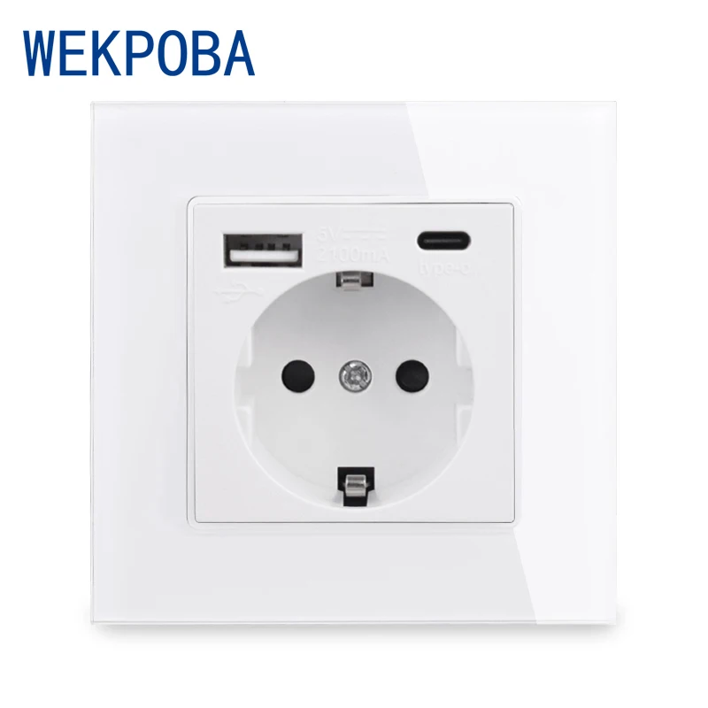 WEKPOBA европейская русская испанская стандартная настенная розетка с заземлением