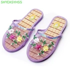 Сланцы женские сетчатые, шлепанцы с цветочным принтом, плоская подошва, повседневная домашняя обувь, лето 2021