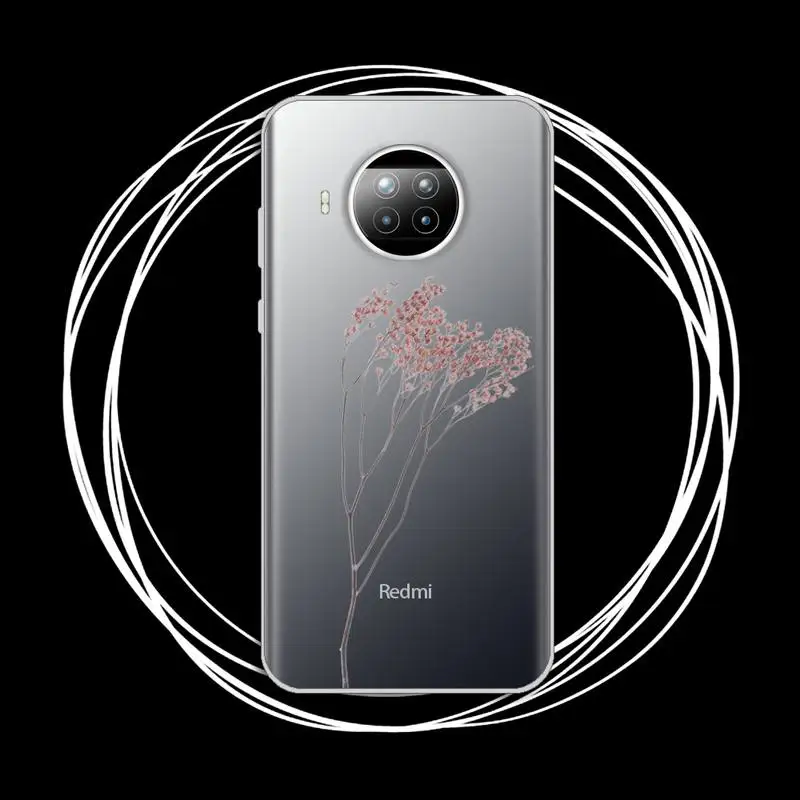 

Luxury Tropical plants Flower Phone Case Transparent for Xiaomi Redmi note 10 t 8 9 pro lite 11