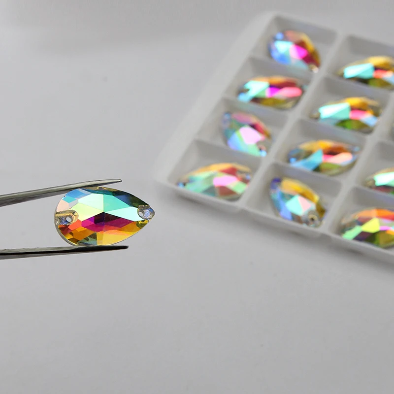 Стеклянное стекло для свадебного платья всех размеров Пришивание в виде груши