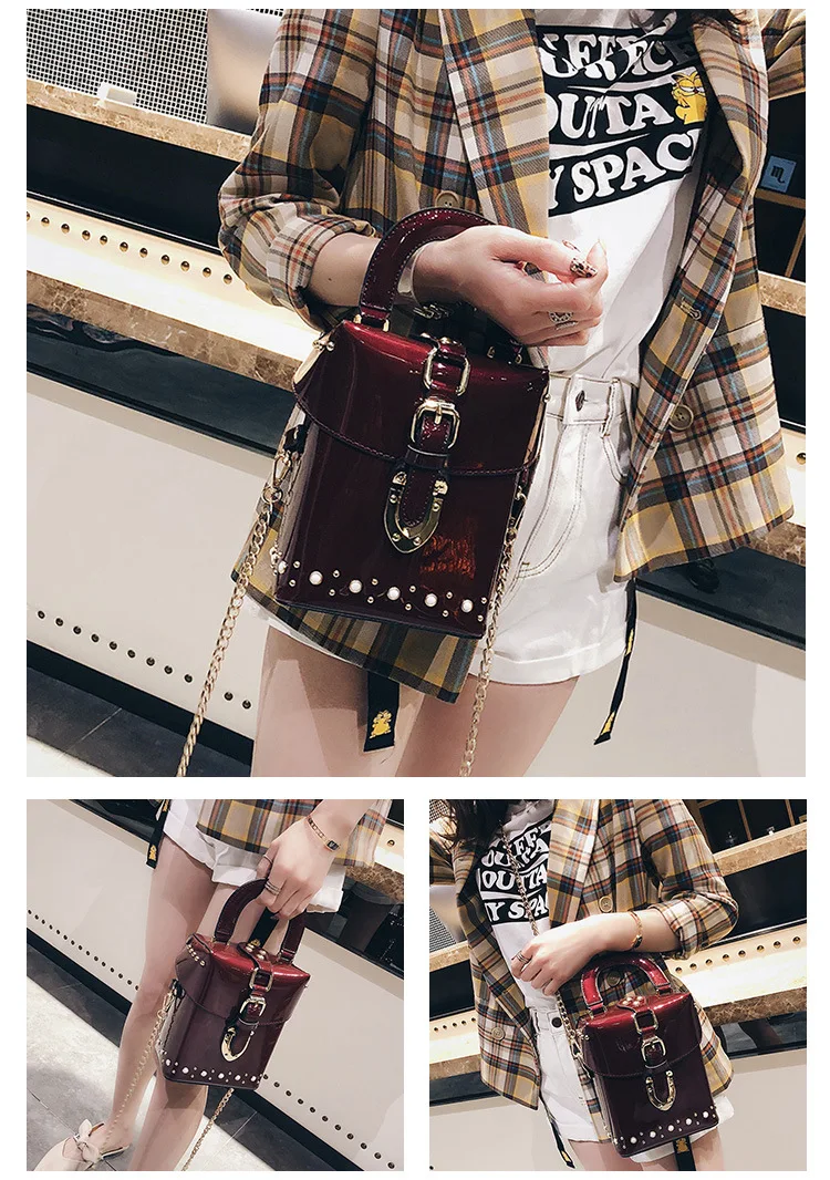 Bolsos PU Leather Crossbody Bags For Women Green rivet Shoulder Messenger Bag Lady Shopping Purses Handbags crossbody bags