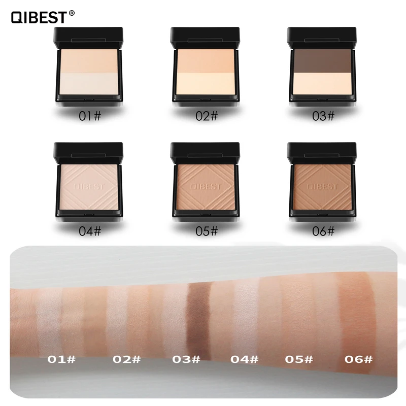 Макияж QIBEST пудра для лица водостойкая отбеливание ярче матовая масляная