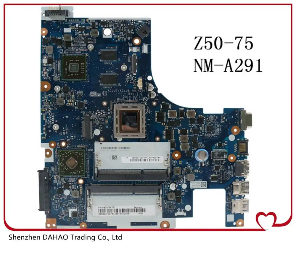 

ACLU7 ACLU8 NM-A291 Mainboard For Lenovo ideapad G50-75 Z50-75 G50-75M Laptop Motherboard With FX-7500 R6 M255DX 2G 100% Tested