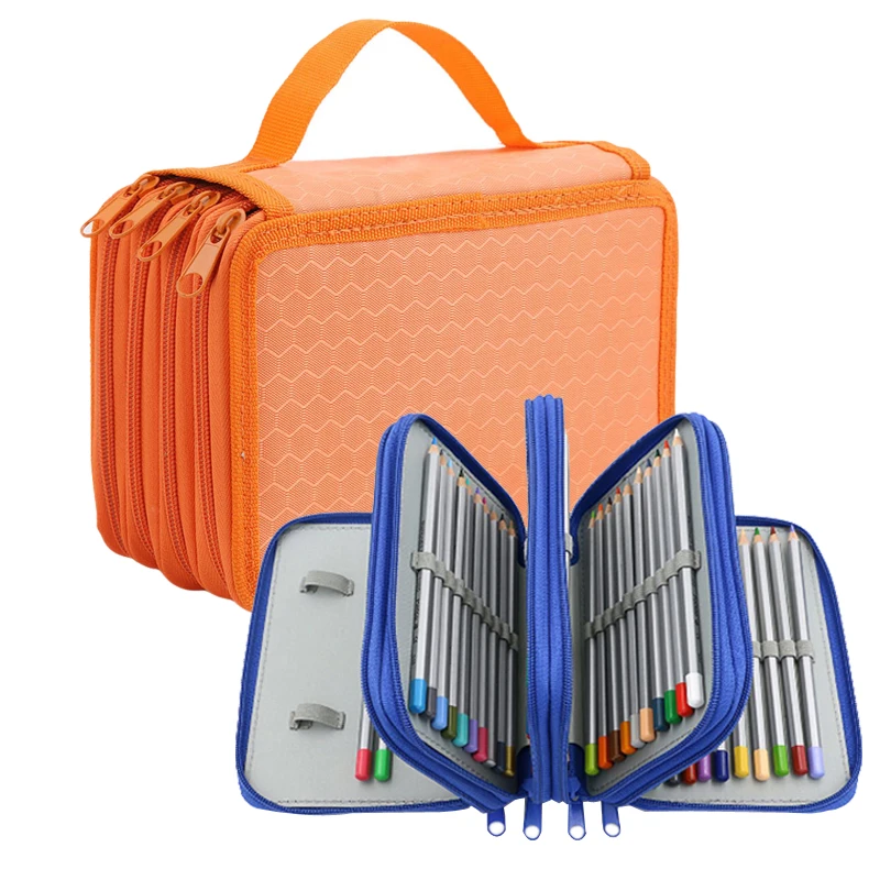 

School Student Oxford Bag New Fashion 72 Holes 4 Layers Pencil Case Marker Storage Colored Pencils Pen School Supplies Hot Sale