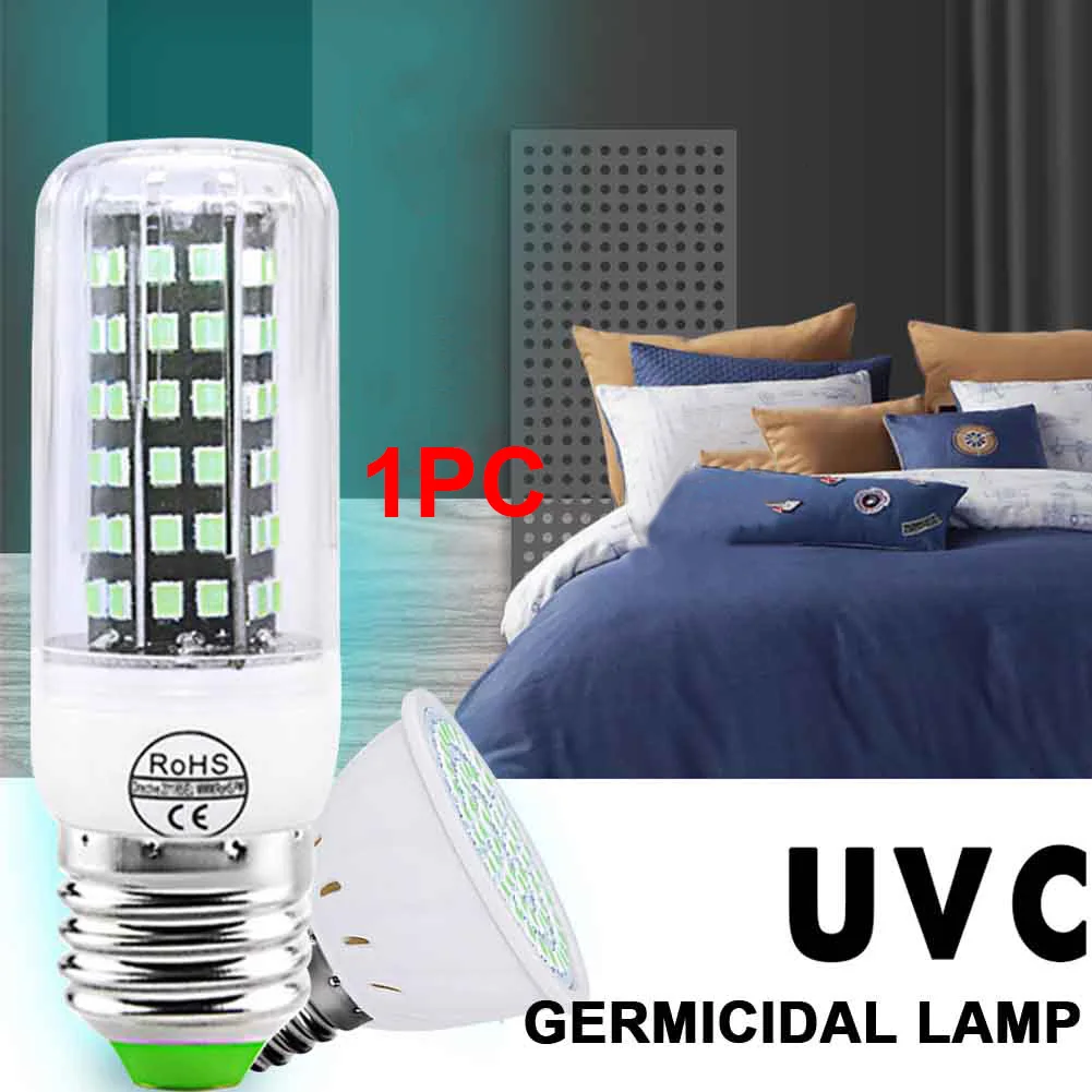 Стерилизация E14 E27 GU10 220V 110V дезинфекция лампа Kill Mite Кукуруза Форма светодиодов UVC