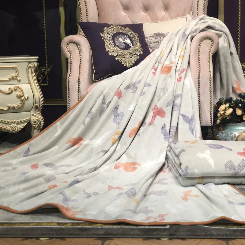 Роскошное Флисовое одеяло Супермягкие модные дизайнерские одеяла домашний