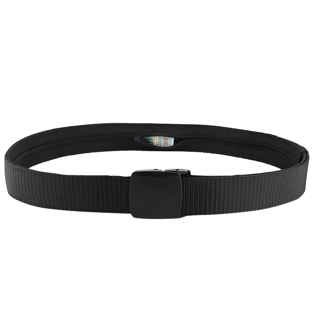 Men Women Automatic Fashion Nylon Belt Buckle FansTravel Security Money Hidden Pocket Cashsafe Anti-Theft Wallet |